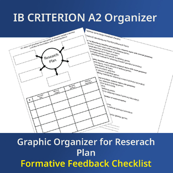 Preview of IB MYP A2 Research Plan Design with Checklist