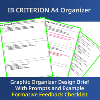 Preview of IB MYP A4 Design Brief with Checklist and Example