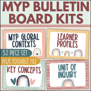 Preview of IB MYP  Boho Posters & Decor - Learner Profiles, Global Contexts, & Key Concepts
