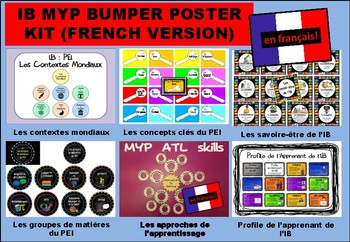 Preview of IB MYP Bumper Poster Kit in FRENCH (en français)