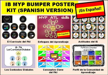 Preview of IB MYP Bumper Poster Kit in SPANISH (en español)