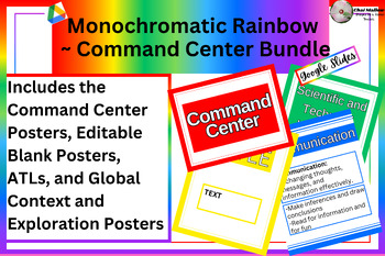 Preview of IB MYP Command Center PDF and SLIDES Bundle ~ Monochromatic Rainbow Theme