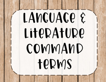 Preview of IB MYP Command Terms for Language and Literature Posters