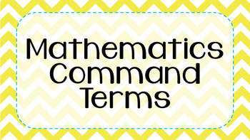 Preview of IB MYP Command Terms for Mathematics Posters