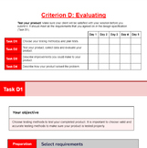 IB MYP Design - Criterion D Project Document (Template)