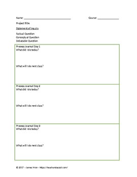 Preview of Distance Learning IB MYP Design Process Journal - Editable - PLTW STEM Journal