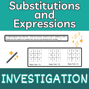 Preview of IB MYP Maths (Criterion B) - Substitution and Expressions Investigation