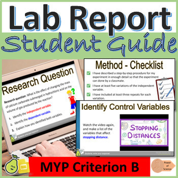 Preview of IB MYP Science Criterion B Designing a Lab Report - Step-by-Step Student Guide