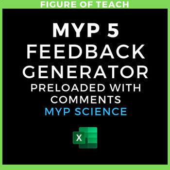 Preview of IB MYP Science Feedback Generator excel file