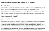IB MYP Spanish Task Sheets Criteria A-D: "La Comida"