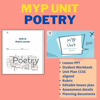 Preview of IB/MYP UNIT POETRY Full unit plan and resources ppt and student workbook