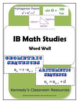 Preview of IB Math Studies - Complete Word Wall