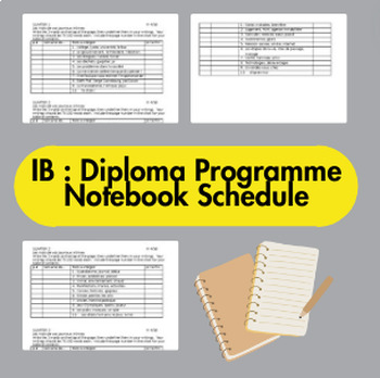 Preview of IB Notebook Schedule - DP IB Language B [French]