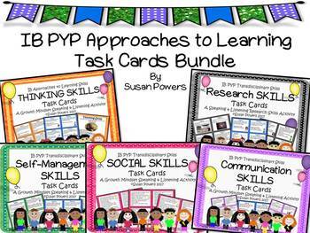 Preview of IB PYP Approaches to Learning Skills Task Cards with Distance Learning
