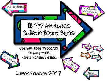 Preview of IB PYP Bulletin Board Signs for the Attitudes