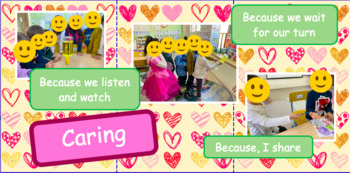 Preview of IB PYP Caring poster, Editable Excel insert your class pictures A4 3 pages