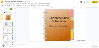 Preview of IB PYP Digital Portfolio Template