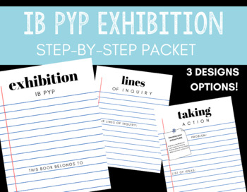 Preview of IB PYP Exhibition Packets | Step-by-step Guide for students | Printables |
