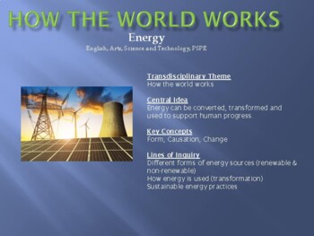 Preview of IB PYP - HOW THE WORLD WORKS - ENERGY - PLANNER & RESOURCES