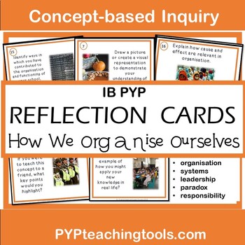 Preview of IB PYP How We Organize Ourselves Concepts Reflection & Assessment Cards