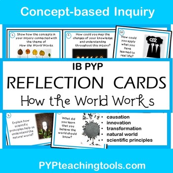 Preview of IB PYP How the World Works Concepts Reflection & Assessment Cards