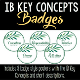 IB PYP Key Concepts Badge Posters • Leafy Green Theme