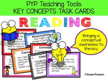 Preview of IB PYP Key Concepts Task Cards for Reading