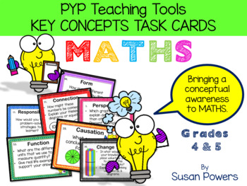 Preview of IB PYP Key Concepts for Math Task Cards Grade 4 & 5