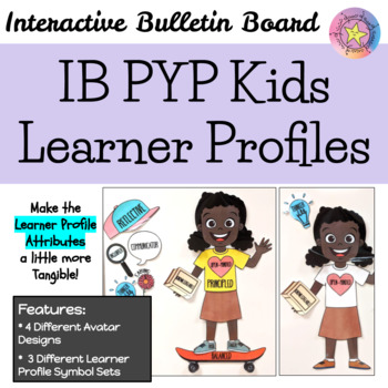 Preview of IB Learner Profiles Bulletin Board Display: IB PYP Girl Avatars