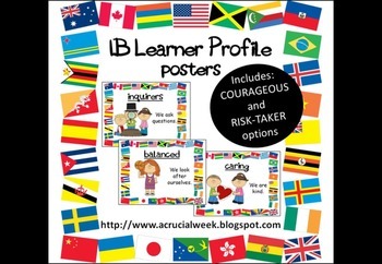 Preview of IB PYP Learner Profile Posters (World flags edition)
