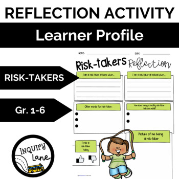 Preview of Learner Profile RISK-TAKERS Reflection Activity Social Emotional Lesson IB PYP