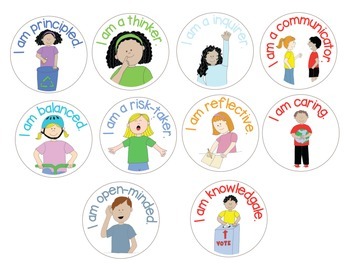 IB PYP Learner Profile Stickers by Boy Mama Teacher Mama | TpT