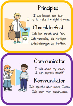 Preview of IB PYP Learner Profiles English and German