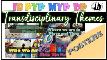 Preview of IB PYP, MYP, DP Transdisciplinary Themes Poster Set