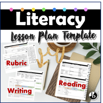 Preview of IB PYP/MYP Literacy Lesson Plan Template with Rubric