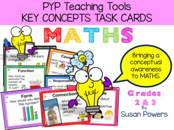 Preview of IB PYP Math Key Concepts Task Cards Grade 2 & 3