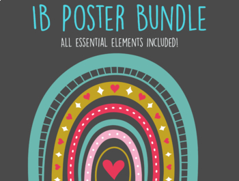 Preview of IB PYP POSTER BUNDLE- Pastel hand drawn rainbows, hearts, moons, sunshine