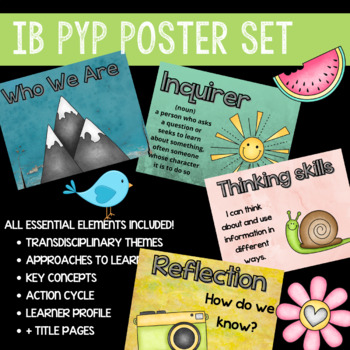 Preview of IB PYP POSTER SET | Cute camping theme | All essential elements included | Print