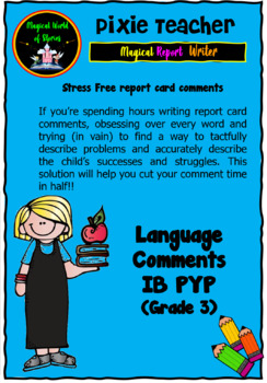 Preview of IB PYP Report Card Comments - Language