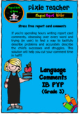 IB PYP Report Card Comments - Language