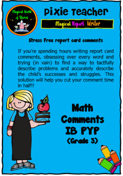 Preview of IB PYP Report Card Comments - Math