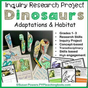 Preview of IB PYP Research Skills Inquiry Project Dinosaurs Adaptations
