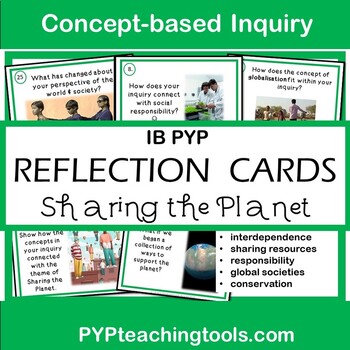 Preview of IB PYP Sharing the Planet Concept Based Reflection & Assessment Cards