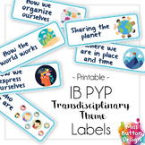 IB PYP Transdisciplinary Theme Rectangle Labels