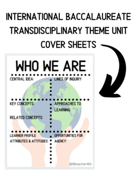 Preview of IB PYP Transdisciplinary Theme Unit Cover Sheets - EDITABLE 