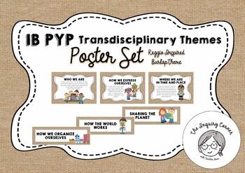 Preview of IB PYP Transdisciplinary Themes Reggio Inspired/Burlap Design