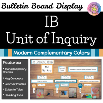 Preview of IB Unit of Inquiry Bulletin Board Display (PYP or MVP Classroom) Modern Colors