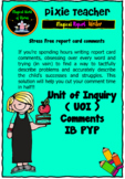 IB PYP - Unit of Inquiry Report card Comments