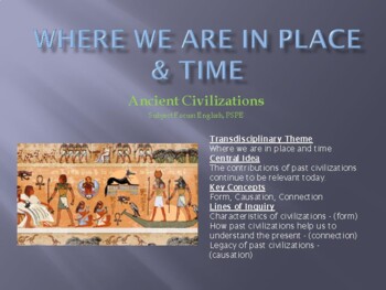 Preview of IB PYP – WHERE WE ARE IN PLACE AND TIME – ANCIENT CIVILISATIONS