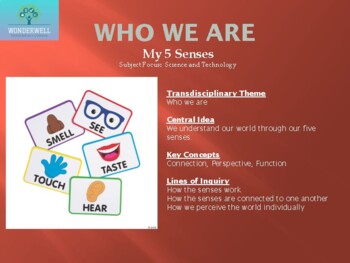 Preview of IB PYP – WHO WE ARE – MY 5 SENSES - PLANNER & RESOURCES